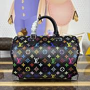 Fortok Louis Vuitton x Takashi Murakami Speedy Soft 30 Handbag Black Monogram Multicolore Canvas 30*17*21cm - 4