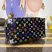 Fortok Louis Vuitton x Takashi Murakami Speedy Soft 30 Handbag Black Monogram Multicolore Canvas 30*17*21cm - 3