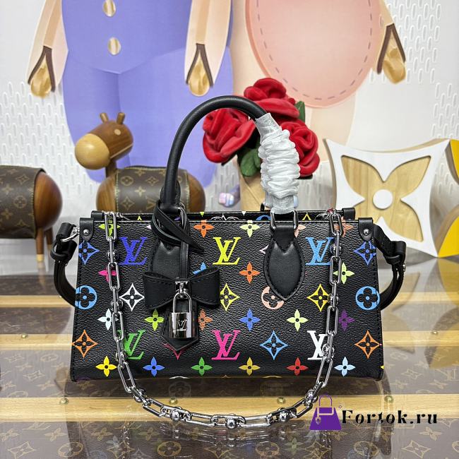 Fortok Louis Vuitton x Takashi Murakami OnTheGo East West Black 25*10*13cm  - 1