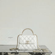 Fortok Chanel Clutch Chain Flap Bag AP3237 White Caviar 11.5x14.5x5.5cm  - 1