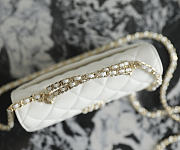 Fortok Chanel Long Clutch Chain Flap Bag Top Handle White Caviar 10x18.5x4.5cm  - 2