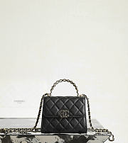 Fortok Chanel Clutch Chain Flap Bag AP3237 Black Caviar 11.5x14.5x5.5cm - 1