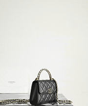 Fortok Chanel Clutch Chain Flap Bag AP3237 Black Caviar 11.5x14.5x5.5cm - 6