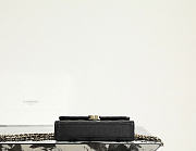 Fortok Chanel Long Clutch Chain Flap Bag Top Handle Black Caviar 10x18.5x4.5cm - 3