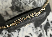 Fortok Chanel Long Clutch Chain Flap Bag Top Handle Black Caviar 10x18.5x4.5cm - 5