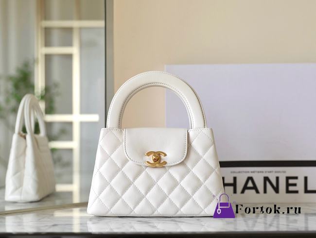 Fortok Chanel Small Kelly Shopper White 13x19x7cm - 1