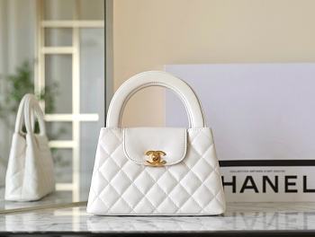 Fortok Chanel Small Kelly Shopper White 13x19x7cm