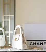 Fortok Chanel Small Kelly Shopper White 13x19x7cm - 2