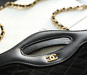 Fortok Chanel Nano 31 Shopping Bag Black Suede Quilted 20x17.5x3.5cm - 4