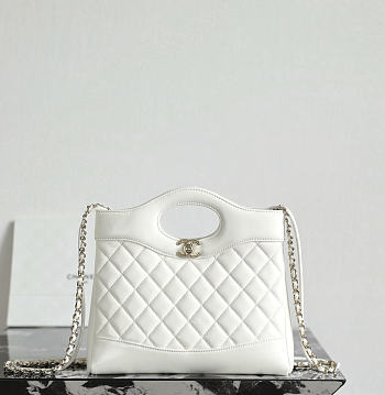 Fortok Chanel Mini 31 Shopping Bag White 22x24.5x5cm