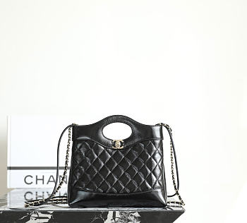 Fortok Chanel Mini 31 Shopping Bag Black 22x24.5x5cm