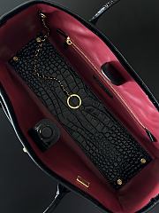Fortok Chanel Small Shopping Tote Crocodile-embossed Calfskin Black 39×20×13cm - 6