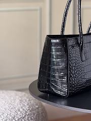 Fortok Chanel Small Shopping Tote Crocodile-embossed Calfskin Black 39×20×13cm - 5