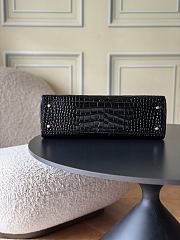 Fortok Chanel Small Shopping Tote Crocodile-embossed Calfskin Black 39×20×13cm - 2