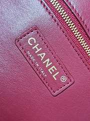 Fortok Chanel Small Shopping Tote Crocodile-embossed Calfskin Red 39×20×13cm - 6