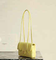Fortok Chanel Shiny Caviar Mini Preppy Coco Shoulder Bag Yellow 11.5×17x5cm - 6