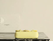 Fortok Chanel Shiny Caviar Mini Preppy Coco Shoulder Bag Yellow 11.5×17x5cm - 4