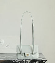 Fortok Chanel Shiny Caviar Mini Preppy Coco Shoulder Bag White 11.5×17x5cm - 1