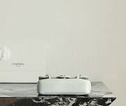 Fortok Chanel Shiny Caviar Mini Preppy Coco Shoulder Bag White 11.5×17x5cm - 6