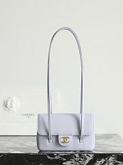 Fortok Chanel Shiny Caviar Mini Preppy Coco Shoulder Bag Purple 11.5×17x5cm - 1