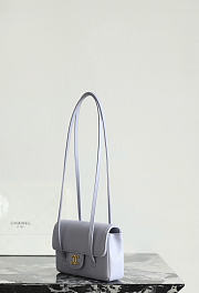 Fortok Chanel Shiny Caviar Mini Preppy Coco Shoulder Bag Purple 11.5×17x5cm - 2