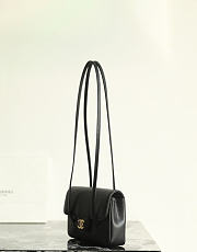 Fortok Chanel Shiny Caviar Mini Preppy Coco Shoulder Bag Black 11.5×17x5cm - 6