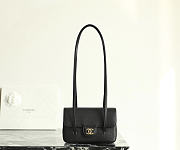 Fortok Chanel Shiny Caviar Mini Preppy Coco Shoulder Bag Black 11.5×17x5cm - 2