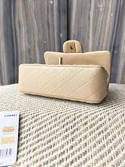 Fortok Chanel Mini Classic Flap Bag Caviar Leather Milk Tea 20cm - 6