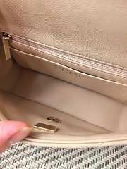 Fortok Chanel Mini Classic Flap Bag Caviar Leather Milk Tea 20cm - 5