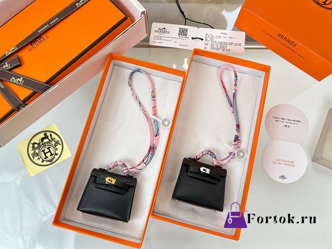 Fortok Hermès Kelly Twilly Bag Charm Black  - 1