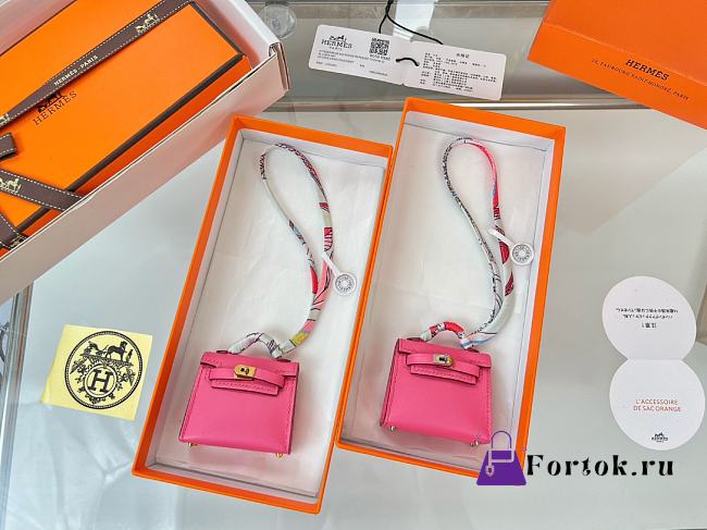 Fortok Hermès Kelly Twilly Bag Charm Pink - 1