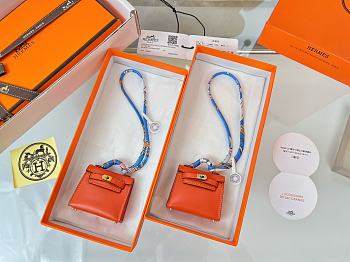 Fortok Hermès Kelly Twilly Bag Charm Orange