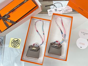 Fortok Hermès Kelly Twilly Bag Charm Black Taupe