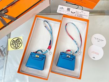 Fortok Hermès Kelly Twilly Bag Charm Blue