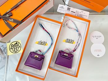 Fortok Hermès Kelly Twilly Bag Charm Purple