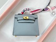 Fortok Hermès Kelly Twilly Bag Charm Light Blue - 3
