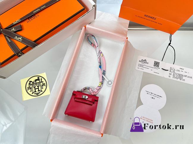 Fortok Hermès Kelly Twilly Bag Charm Red - 1