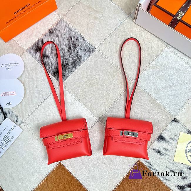 Fortok Hermès Kellyfestival Bag Charms Coral Red - 1
