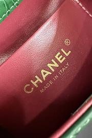 Fortok Chanel Crocodile Embossed Calfskin Top Handle Bag Green 20-15-5.5cm  - 3