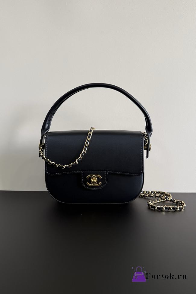 Fortok Chanel Top Handle Bag Black 20-15-5.5cm  - 1