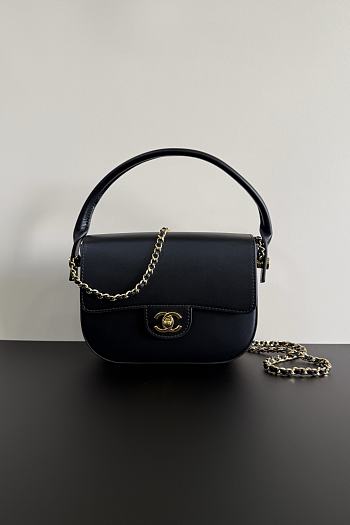 Fortok Chanel Top Handle Bag Black 20-15-5.5cm 