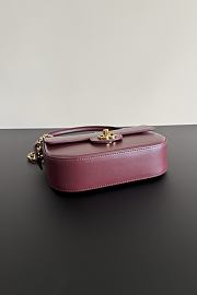Fortok Chanel Top Handle Bag Burgundy 20-15-5.5cm  - 4