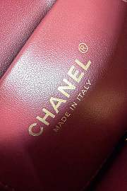 Fortok Chanel Top Handle Bag Burgundy 20-15-5.5cm  - 3