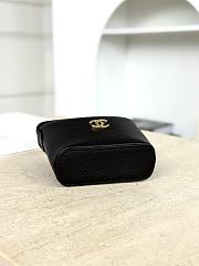 Fortok Chanel Micro Top Handle Round Hobo Pouch in Black Grained Calfskin 11*11*4cm - 5