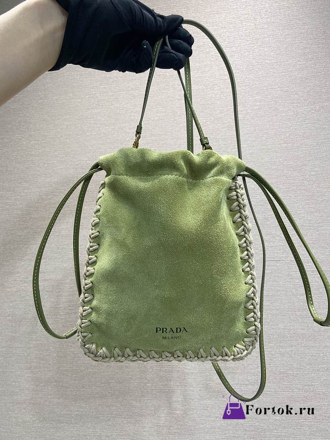 Fortok Prada Suede Smartphone Case Green 17.5x22cm - 1