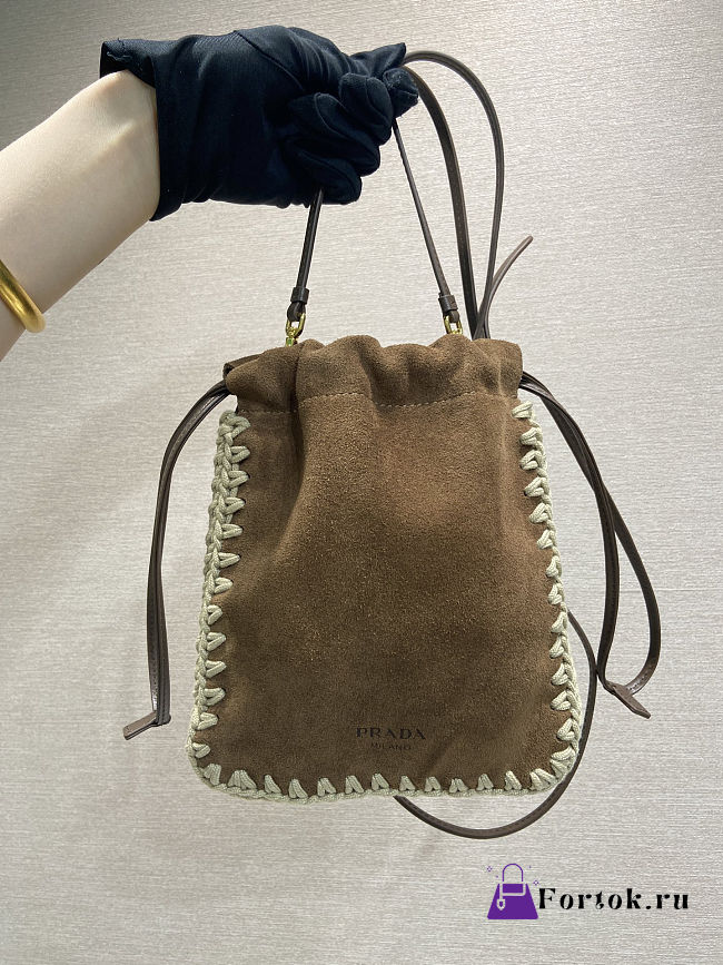 Fortok Prada Suede Smartphone Case Brown 17.5x22cm - 1