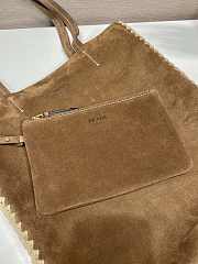 Fortok Prada Large Suede and Crochet Tote Bag Brown 35x38x5cm - 6