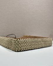 Fortok Prada Large Suede and Crochet Tote Bag Brown 35x38x5cm - 4