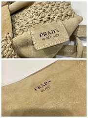 Fortok Prada Large Suede and Crochet Tote Bag Beige 35x38x5cm - 6