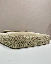 Fortok Prada Large Suede and Crochet Tote Bag Beige 35x38x5cm - 5
